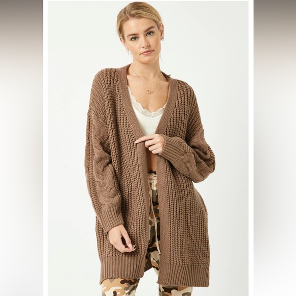 Womens Oversized Sweater Knit Cardigan - Picture 3 of 4